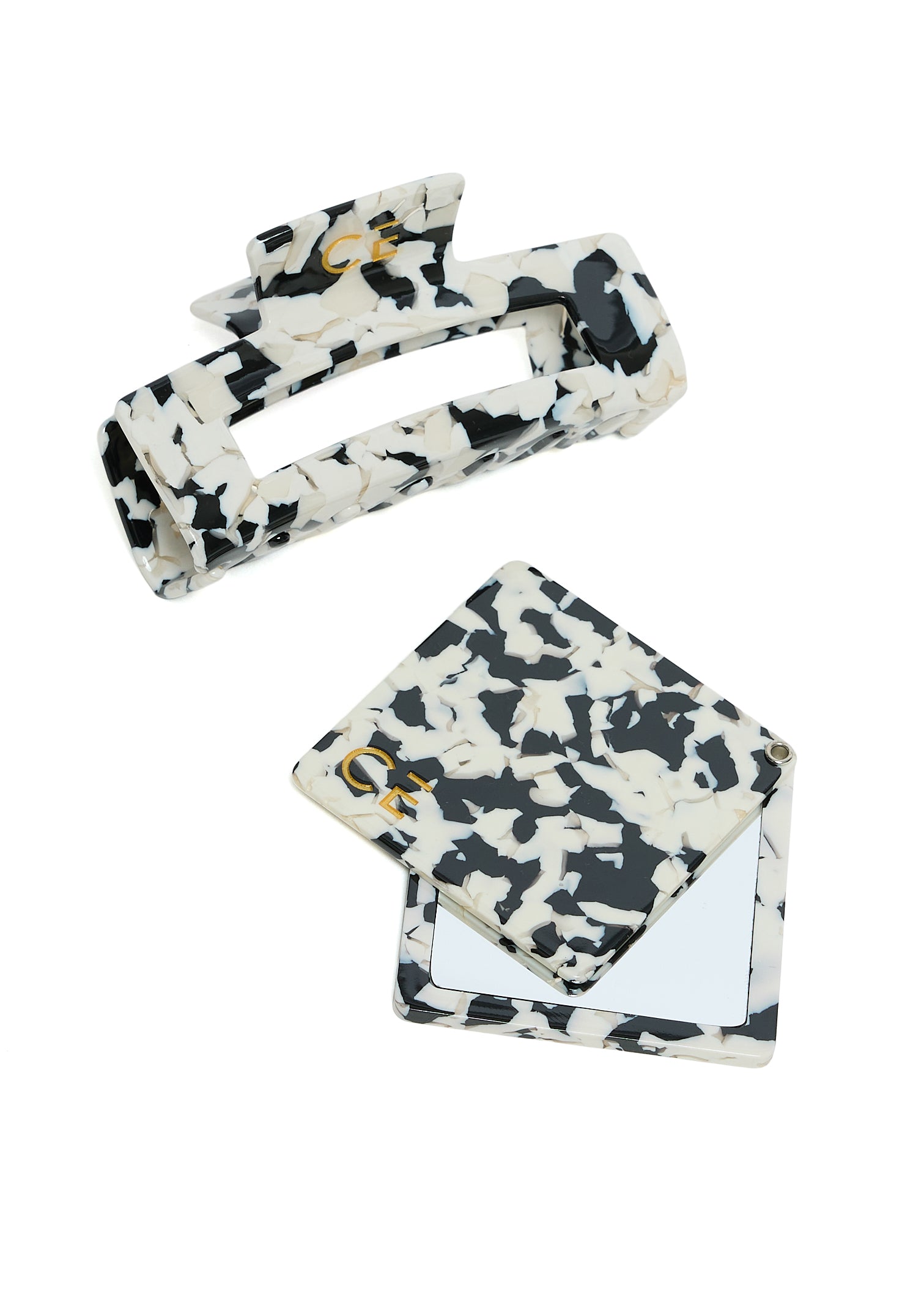Black Speckle Clip & Mirror