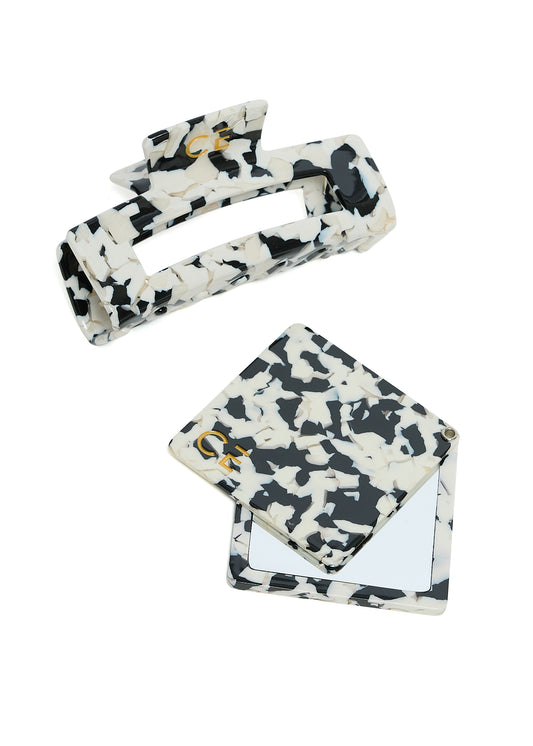 Black Speckle Clip & Mirror