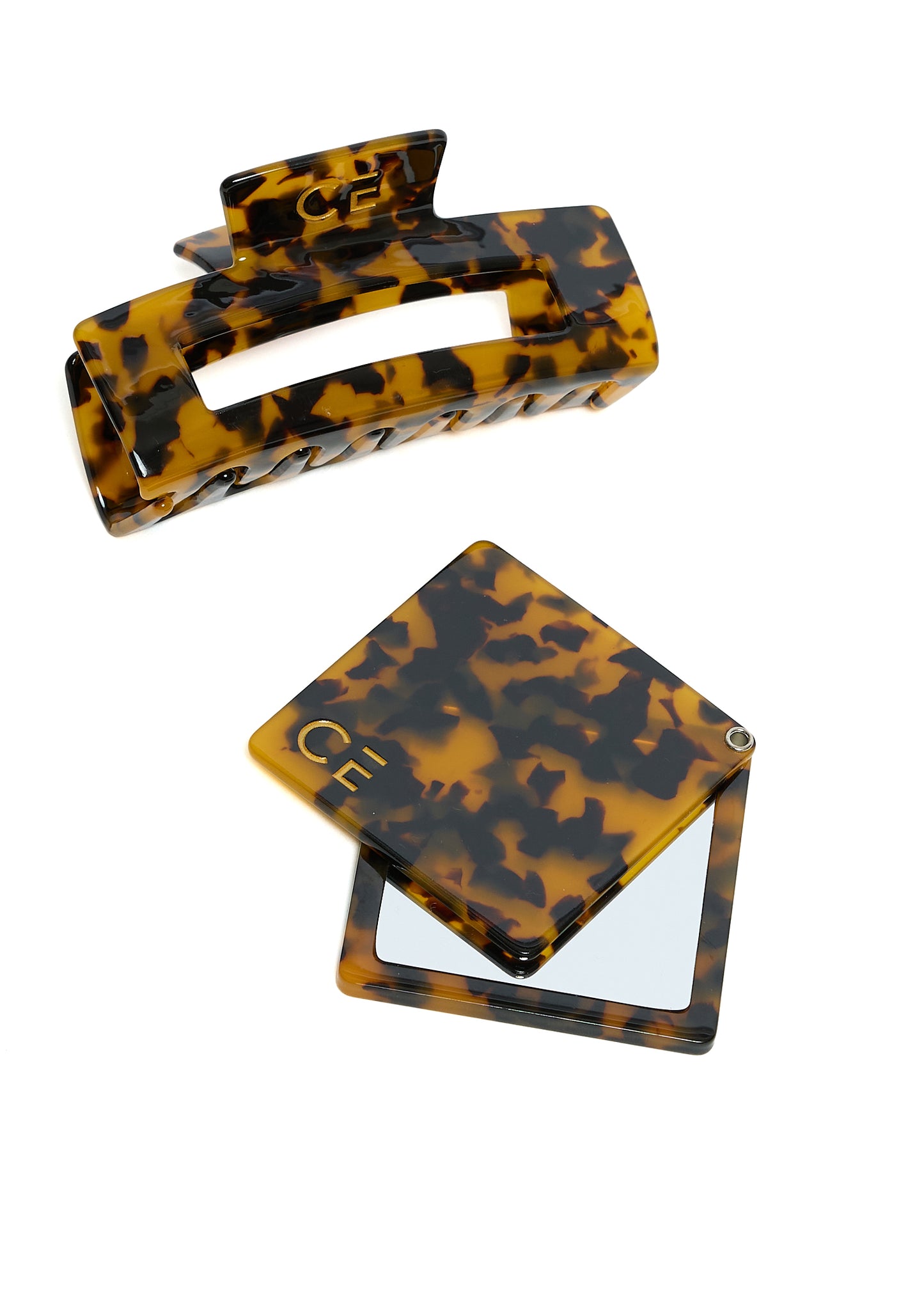 Tortise Colour Clip & Mirror