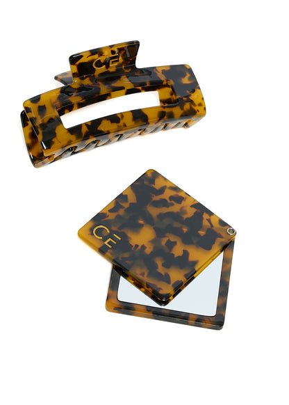 Tortise Colour Clip & Mirror